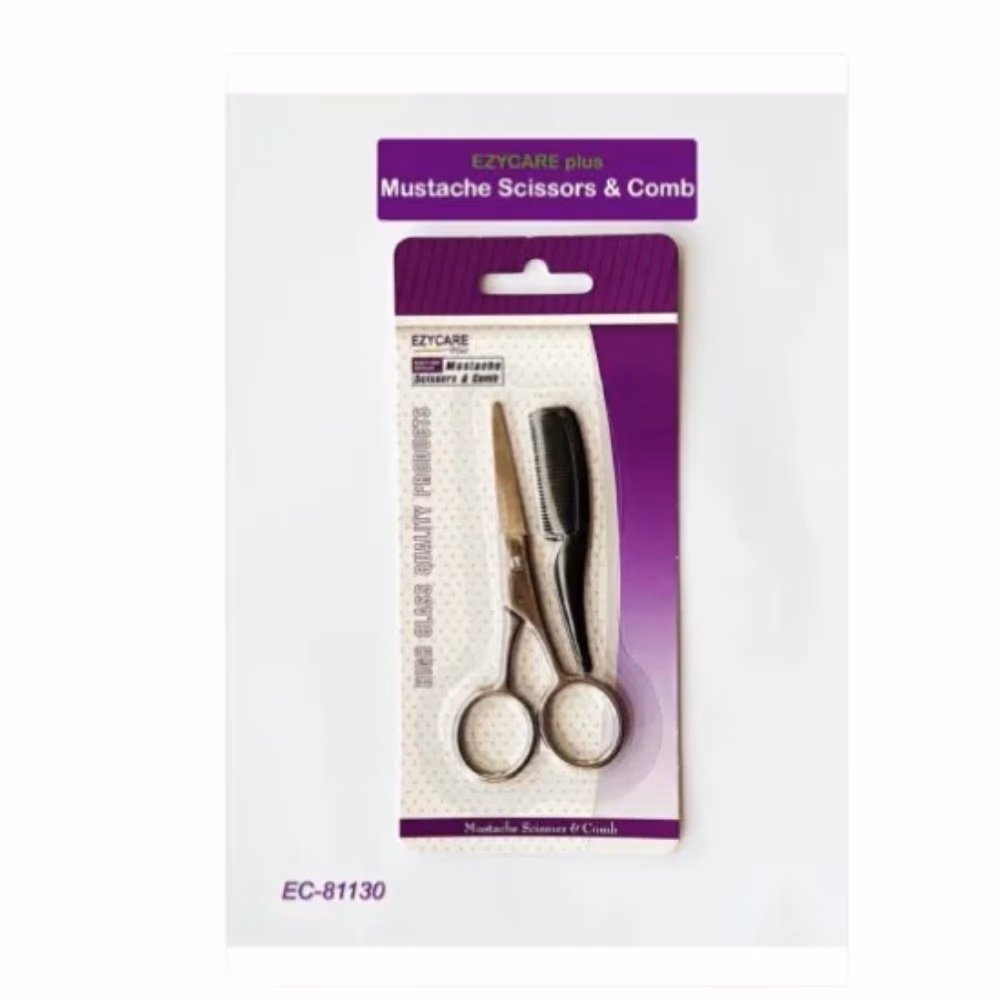 Ezycare Moustache Scissors & Comb 81130 1