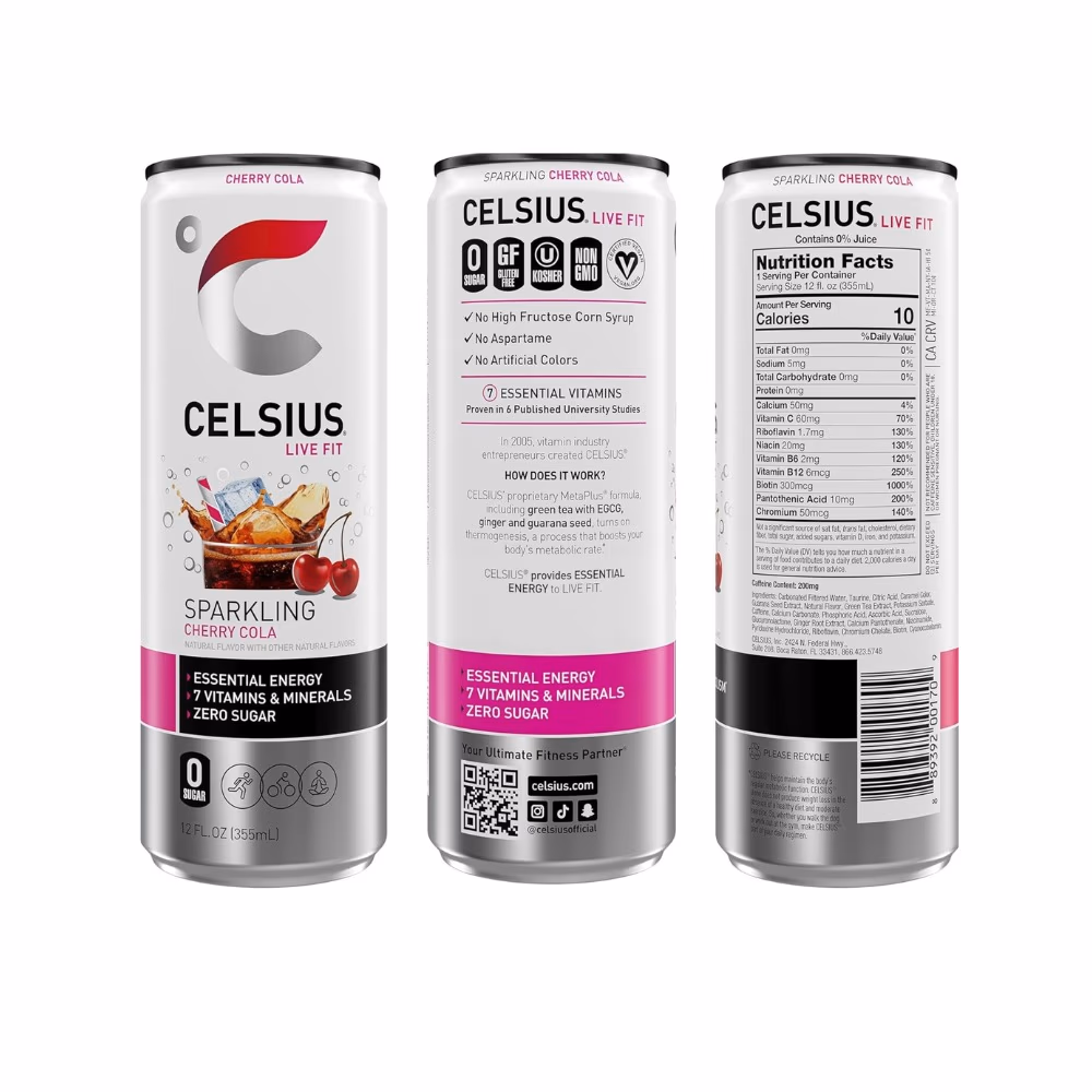 Celsius Sparkling RTD Cherry Cola 355ml 1