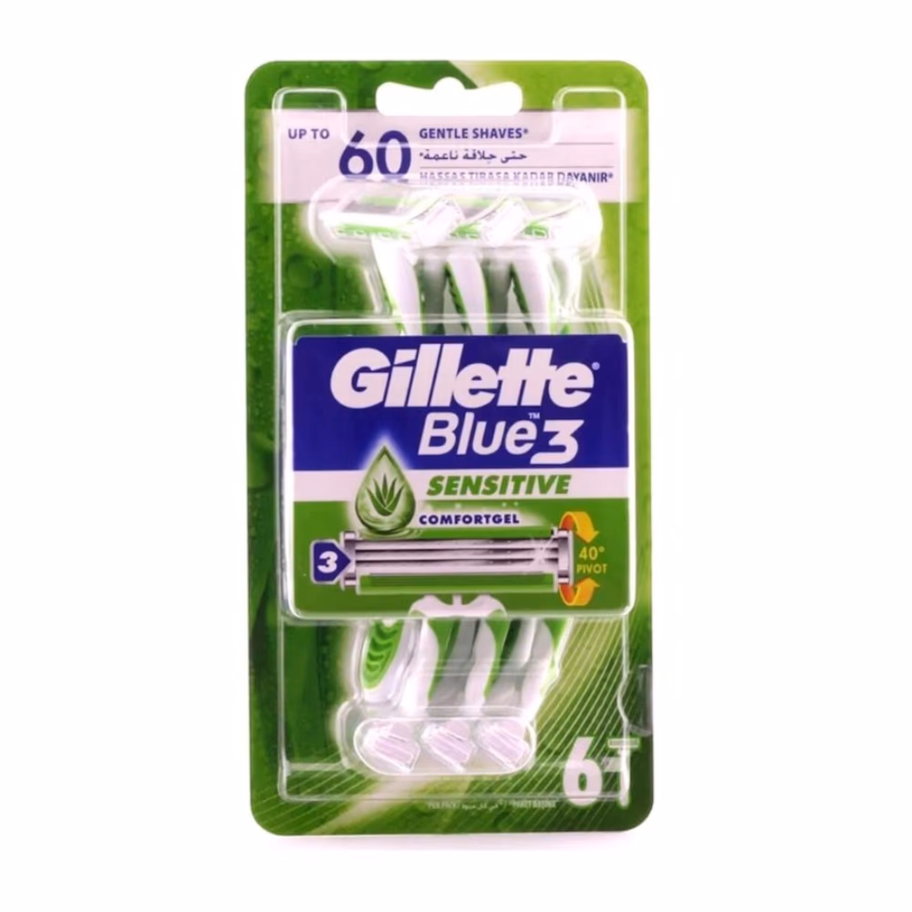 Gillette Blue 3 Sensitive Razors 6S