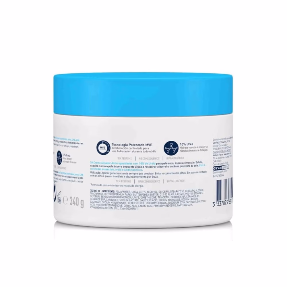 CeraVe SA Cream for Rough & Bumpy Skin 340g – Exfoliating & Moisturizing Body Cream with Salicylic Acid 3