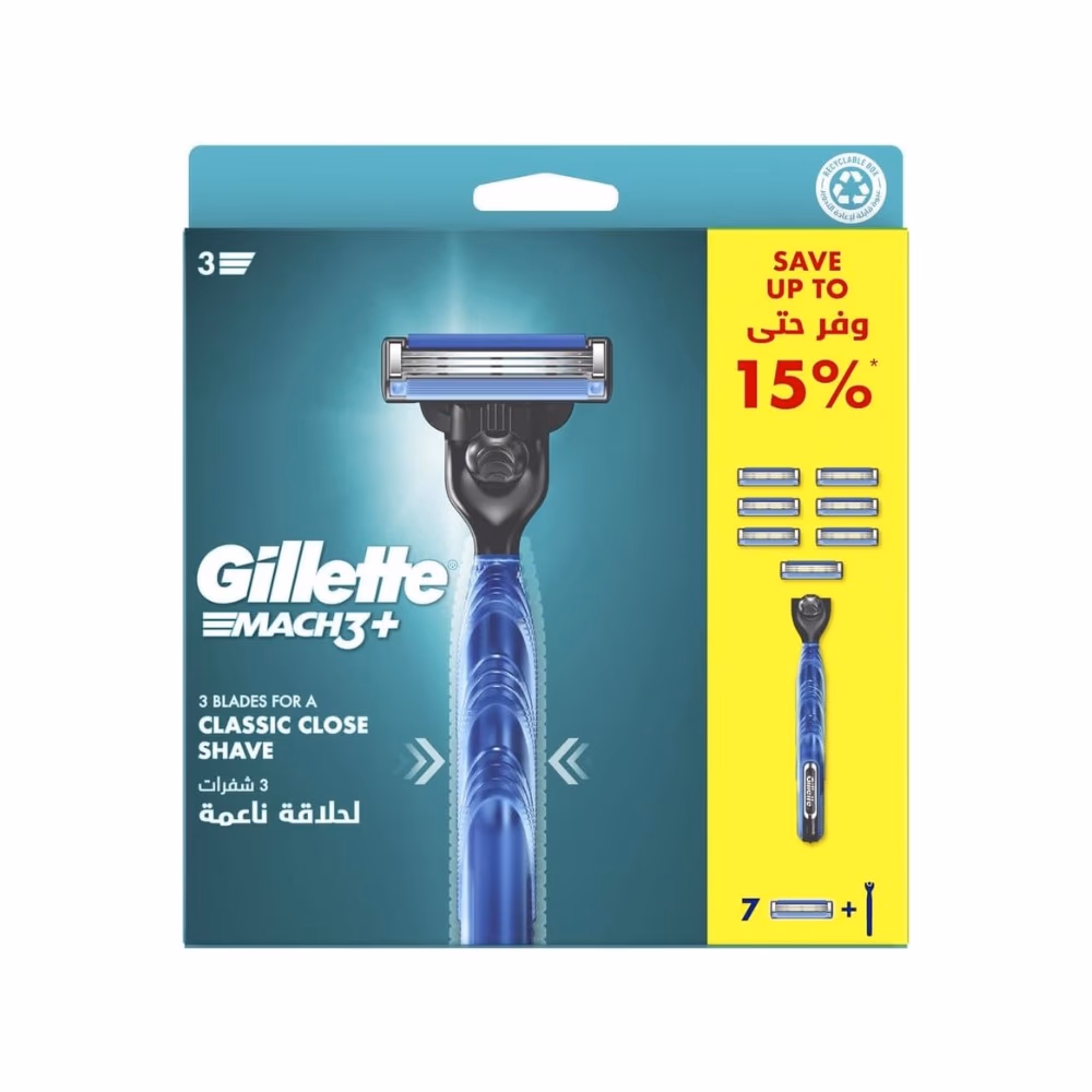 Gillette Mach3+ 7 Blades + 1 Handle 1