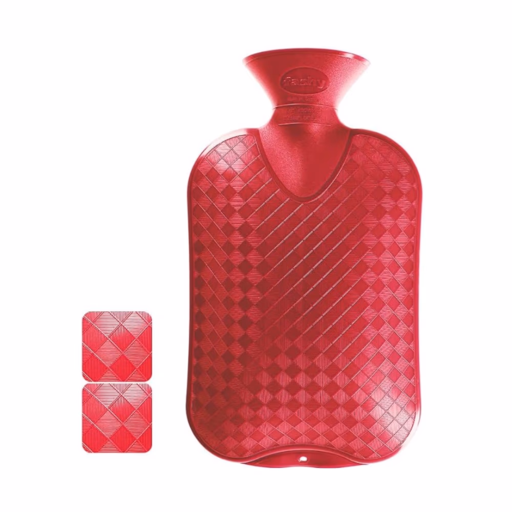 Fashy Hot Water Bag 6460.42 Cranberry Double Ribbed 2L 1