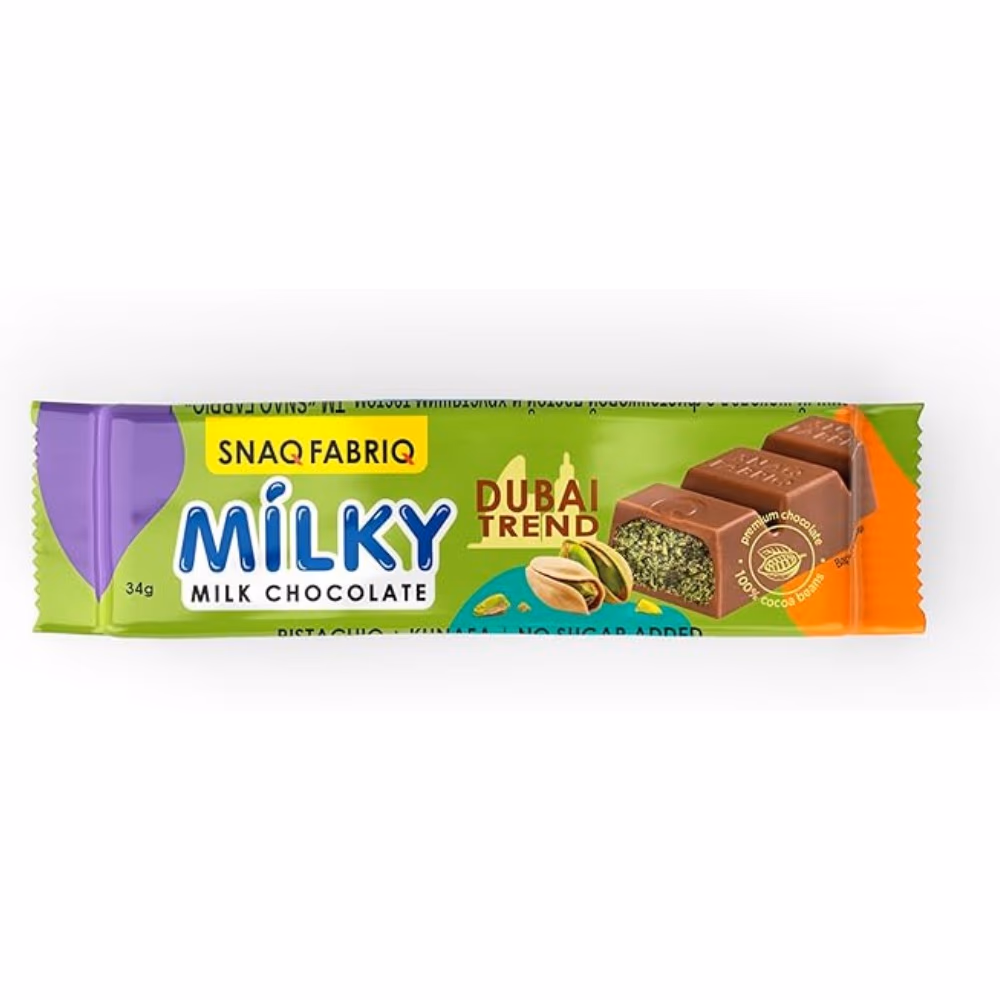 SNAQ Milky Chocolate Pistachio & Kunafa Bar 55g