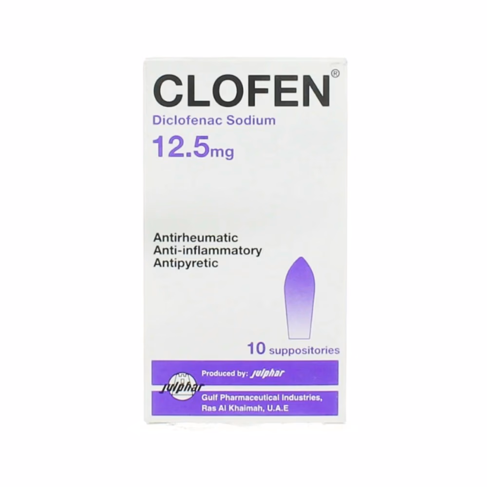 Clofen 12.5mg 10 Suppositories – Pain & Inflammation Relief Medication 1
