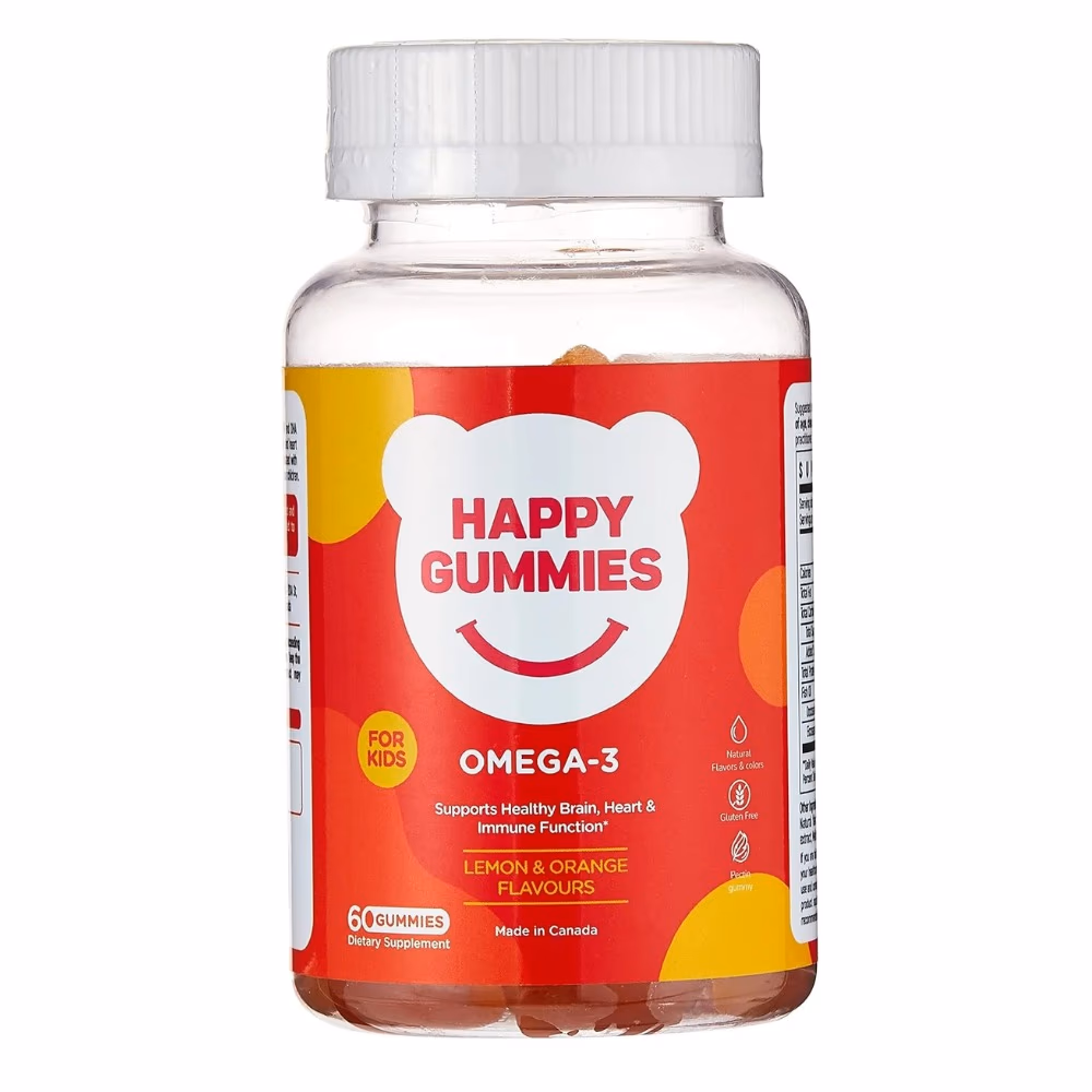 Happy Gummies Omega-3 Gummies - 60 Gummies - Lemon & Orange Flavors 1