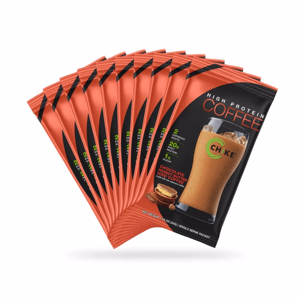Chike Coffee Protein Chocolate Peanut Butter Iced Coffee 12 Servings – Protein Coffee Drink Mix with Chocolate & Peanut Butter Flavor