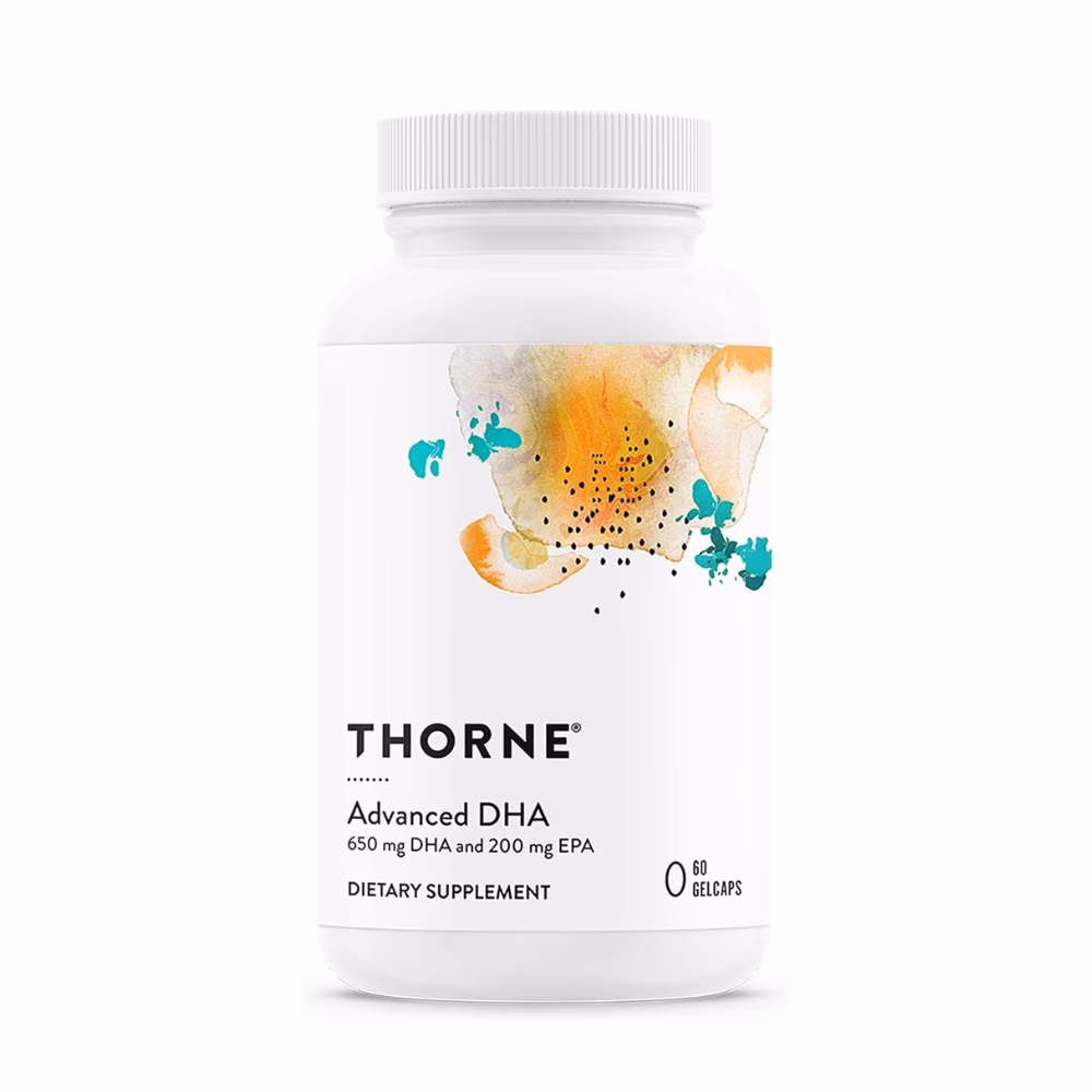 Thorne Advanced DHA 650mg + EPA 200mg – Omega-3 Fish Oil Supplement (60 Gelcaps)