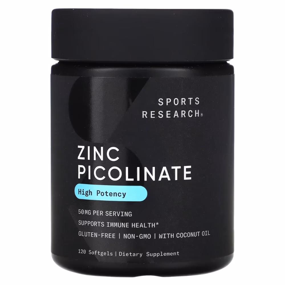 Sports Research Zinc Picolinate 50mg Softgels (120 Count) 1