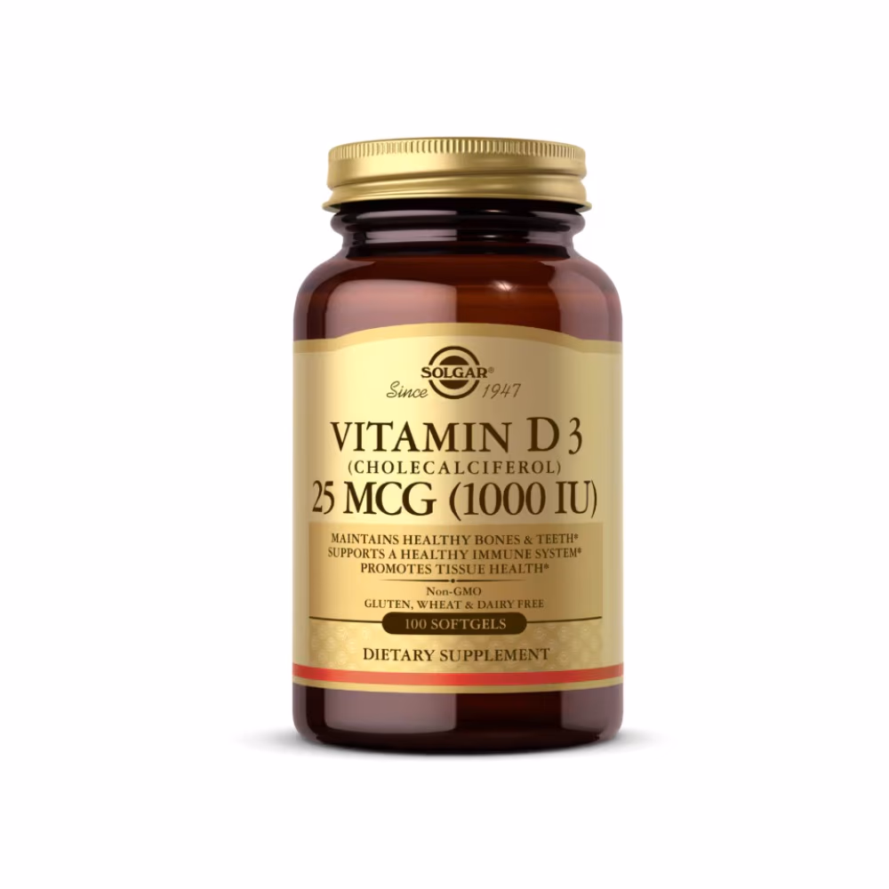Solgar Vitamin D3 1000 IU 100 Softgels – Bone & Immune Support Supplement 1