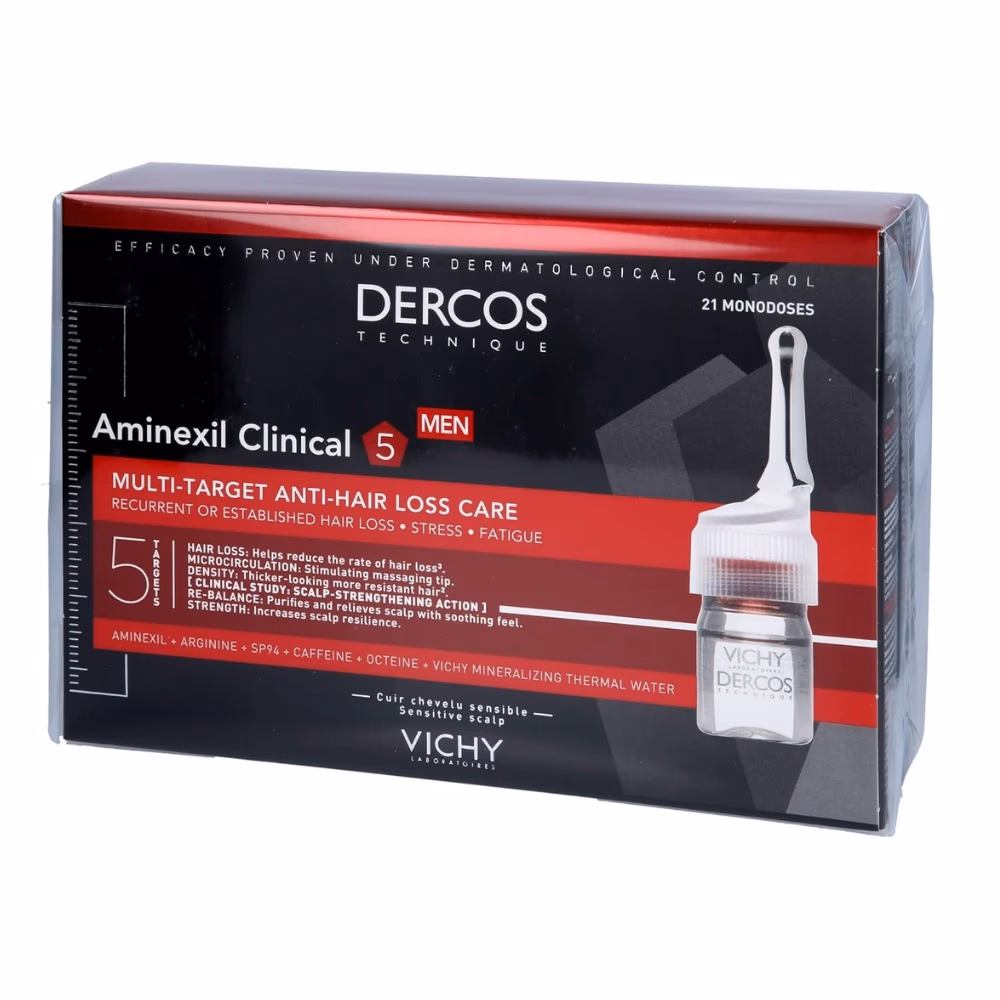 Vichy Dercos Aminexil Clinical 5 Hair Loss Treatment for Men 21 Vials 1