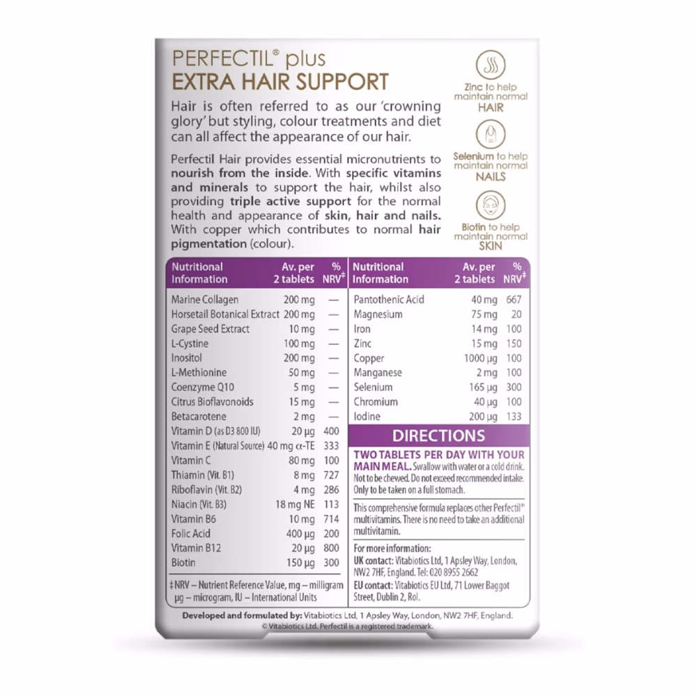 Vitabiotics Perfectil Plus Skin Hair Nails 60 Tabs  2