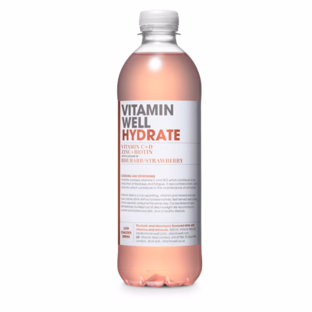 Vitamin Well Hydrate Rhubarb & Strawberry 500ml
