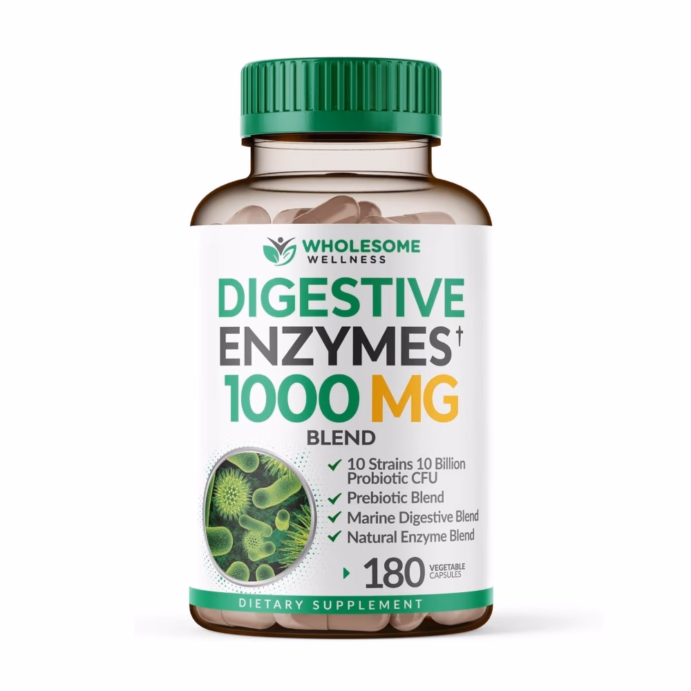 Wholesome Wellness Digestive Enzymes 1000 mg - 180 Capsules 1