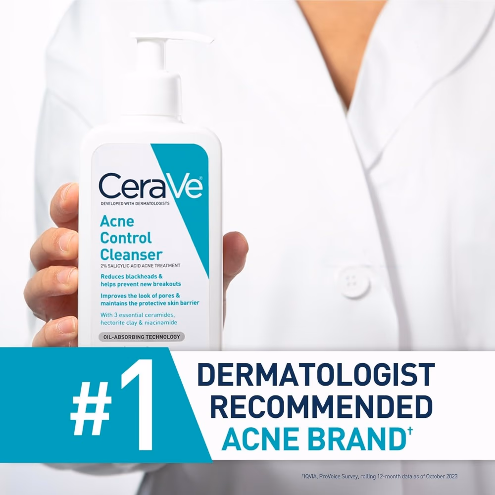 CeraVe Acne Control Cleanser 355ml – Salicylic Acid Face Wash for Clearer Skin 2