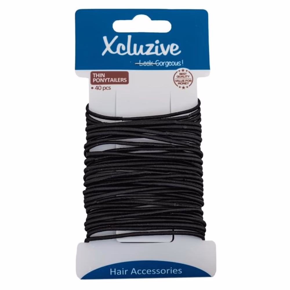 Xcluzive Black Thin Pony Tailers 40s 1