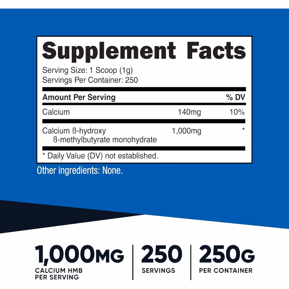 Nutricost HMB 1000mg Unflavored 250g 2