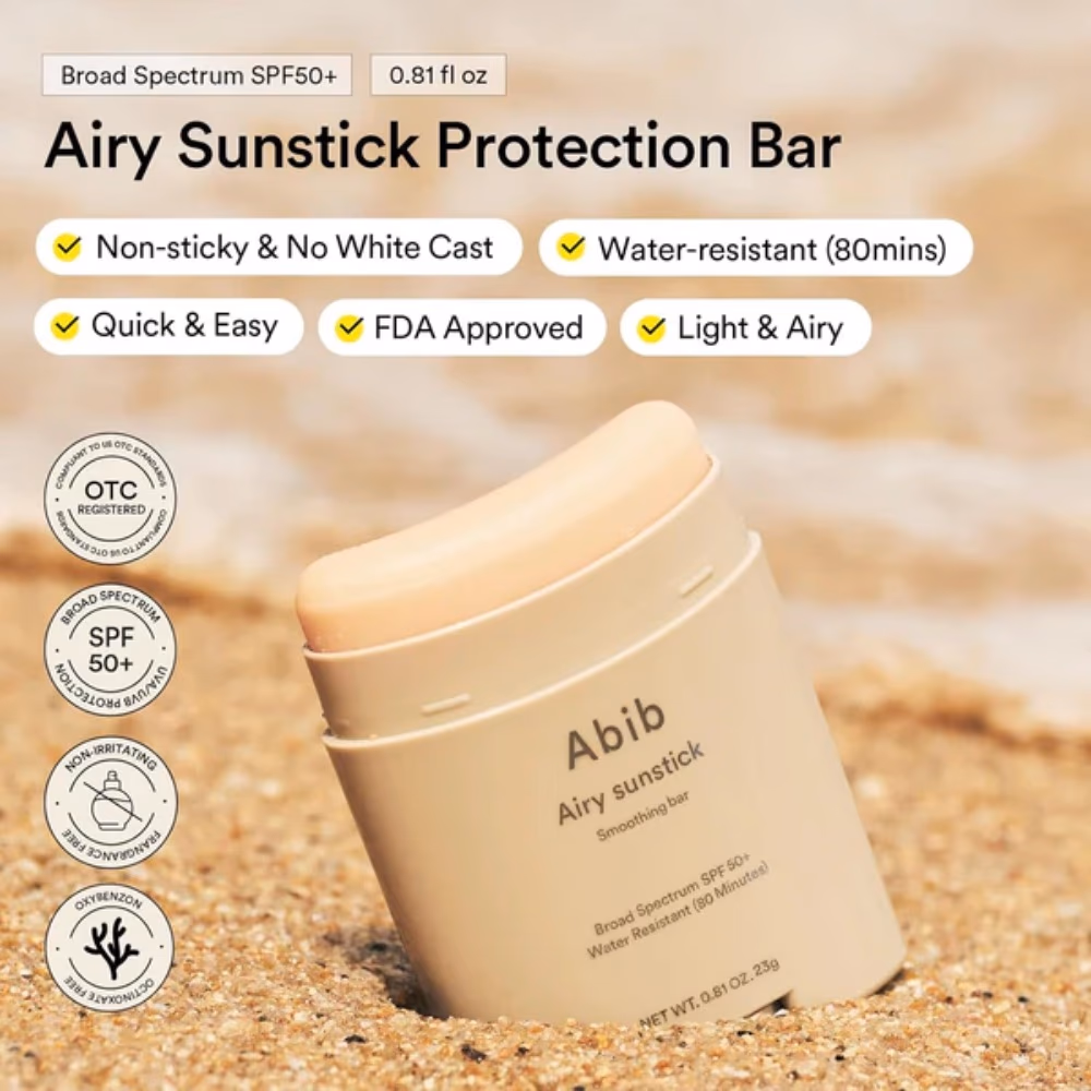 Abib Airy Sunstick Smoothing Bar SPF 50+ PA++++, 23g – Oil-Controlling Broad Spectrum Sun Protection 2