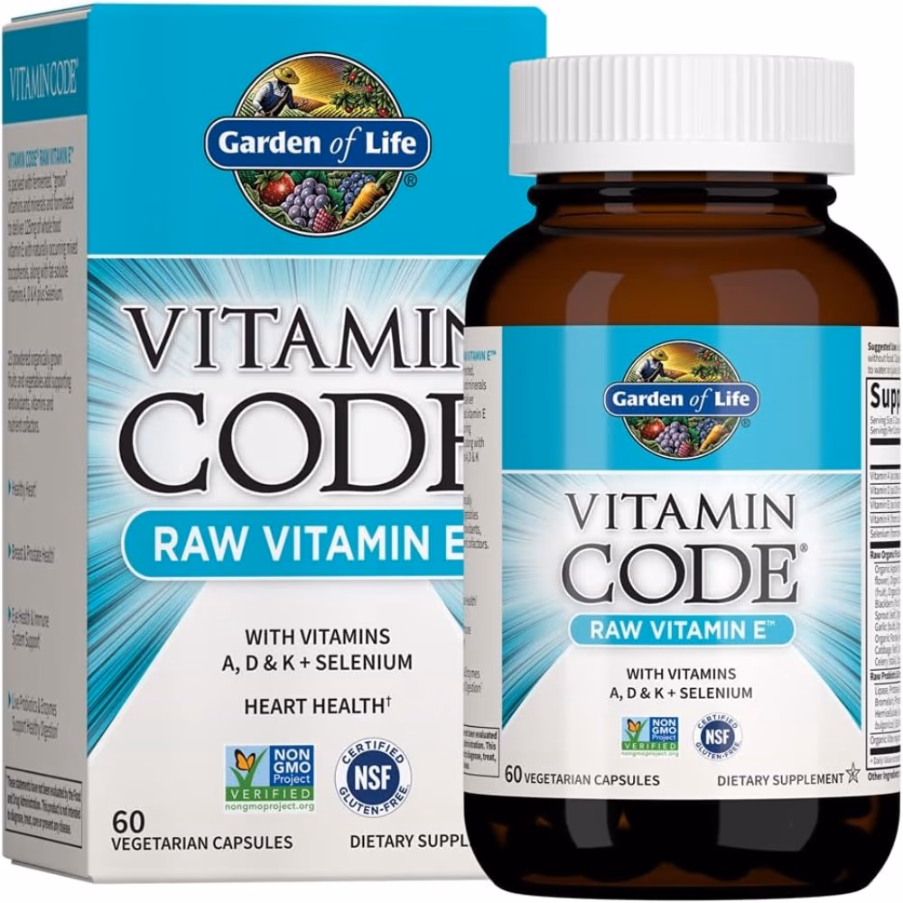 Garden Of Life Vitamin Code Raw Vitamin E 60 Vegcapsules 1
