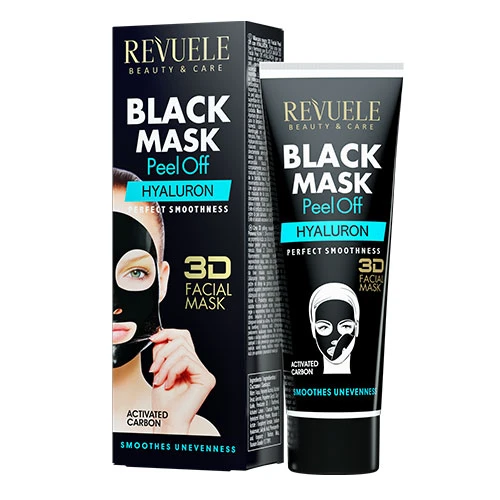 Revuele Black Mask Peel Off Hyaluron 3D Facial Mask wth Activated Carbon 80ml 1