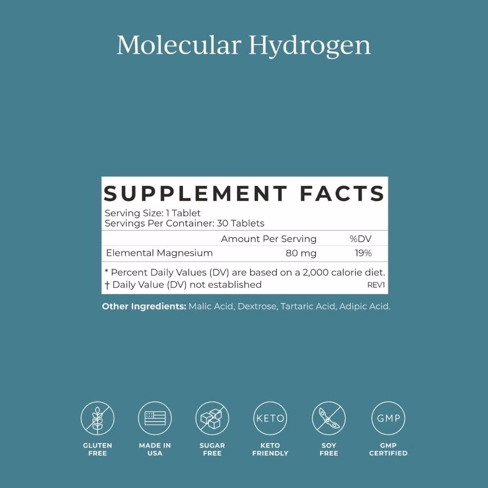 Cymbiotika Molecular Hydrogen – Antioxidant Water Enhancer 12ppm | 30 Effervescent Tablets 4