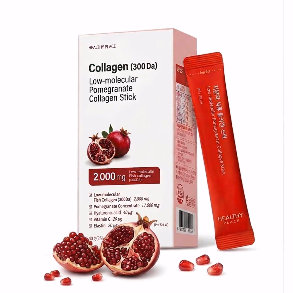 Healthy Place Low-Molecular Pomegranate Collagen Jelly 14 Sticks - Pomegranate Flavor 1