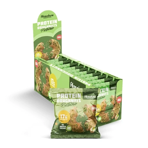 Alasature Protein Doughnuts 75gm -Pistachio Box of 12 1