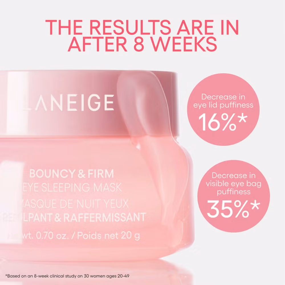 Laneige Bouncy and Firm Eye Sleeping Mask Overnight Eye Treatment with Peony and Collagen Complex for Firming, Depuffing and Hydration 20g 2
