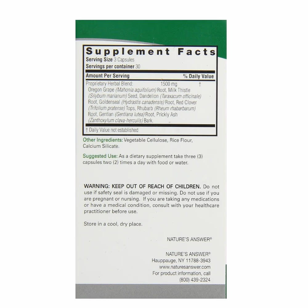 Natures Answer Liver Support 1500mg-90 Capsules 5