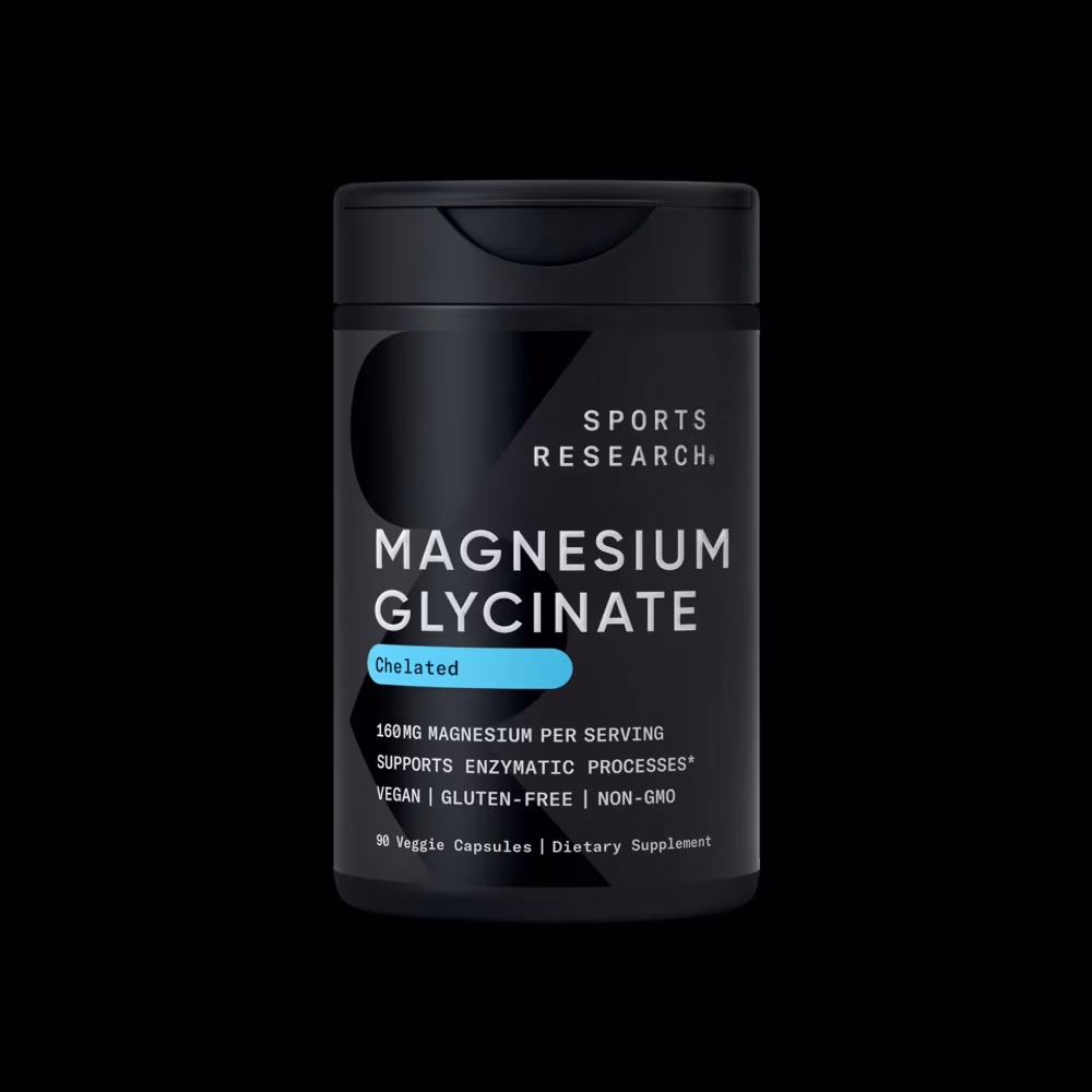 Sports Research Magnesium Glycinate 160mg Chelated Supplement, 90 Veggie Capsules 2