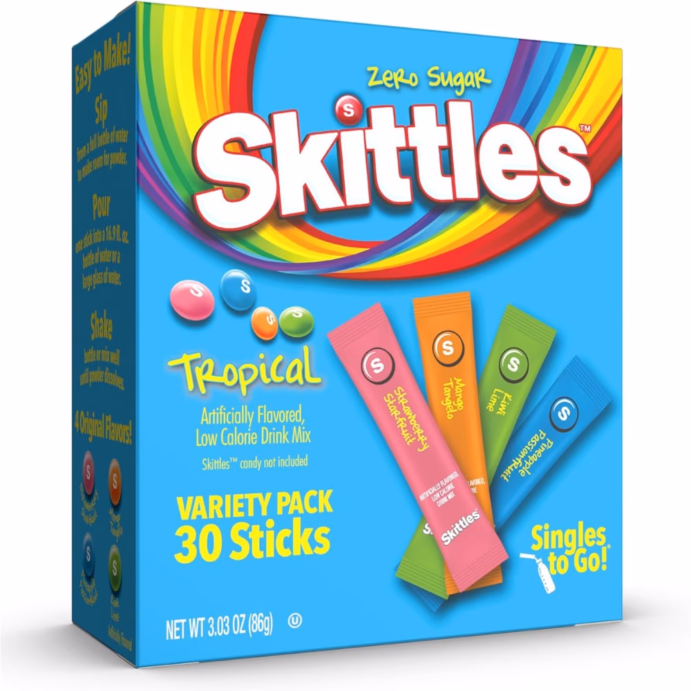 Skittles Drink Mix Tropical 30-Single Servings 1