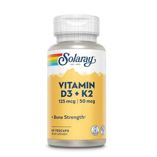 Solaray Vitamin D-3,  K-2-60 Capsules