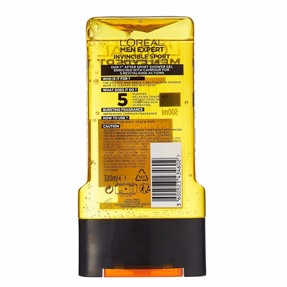 L'Oreal Men Shower Gel Invincible Sport 300ml 3
