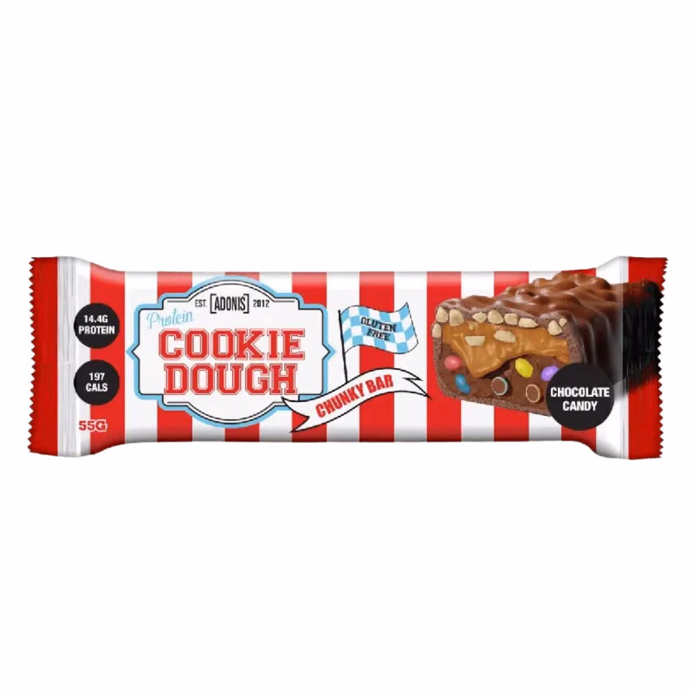Adonis Protein Cookie Dough Bar Choc Candy 55gm