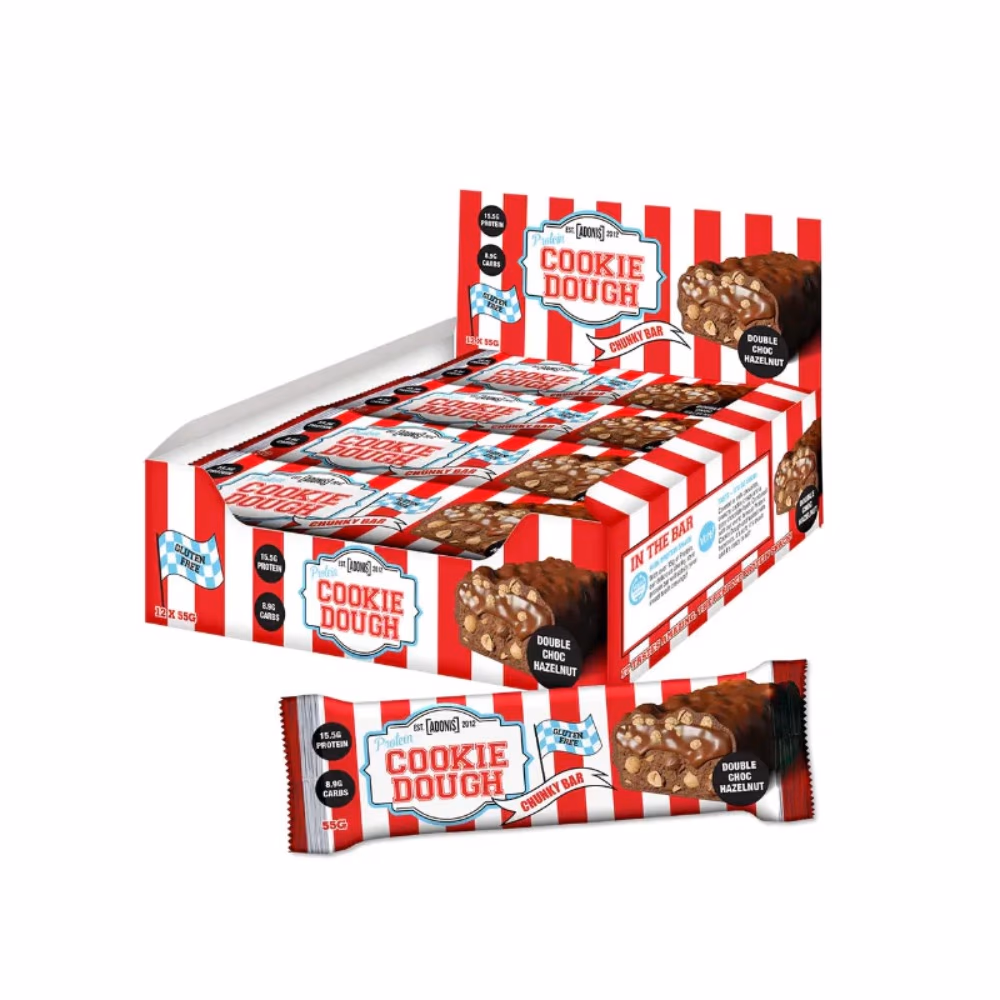 Adonis Protein Cookie Dough Bar Double Choco Hazelnut 55gm 2