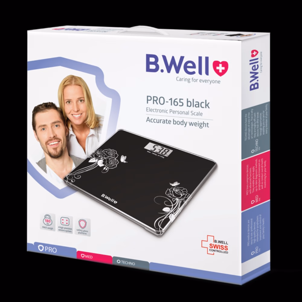 B.Well Electronic Personal Scale Black PRO-165 1
