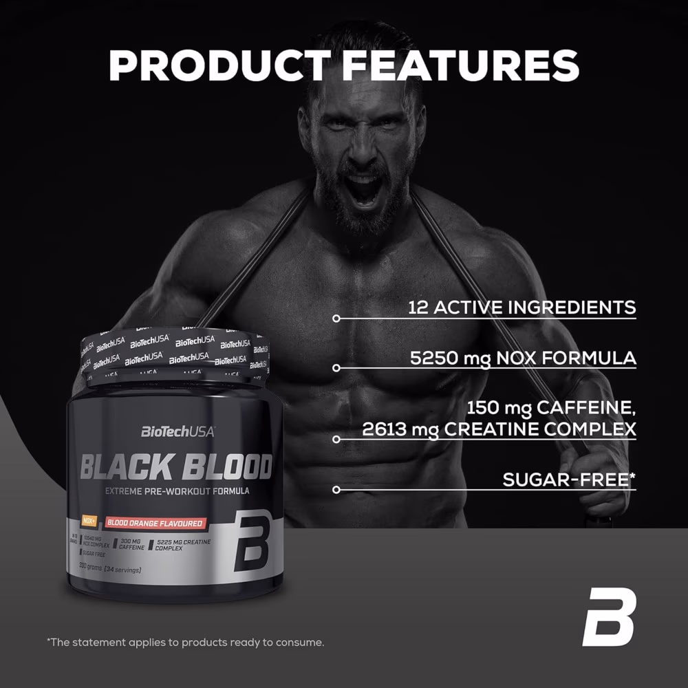 BioTechUSA Black Blood NOX Plus Blood Orange 330g 5