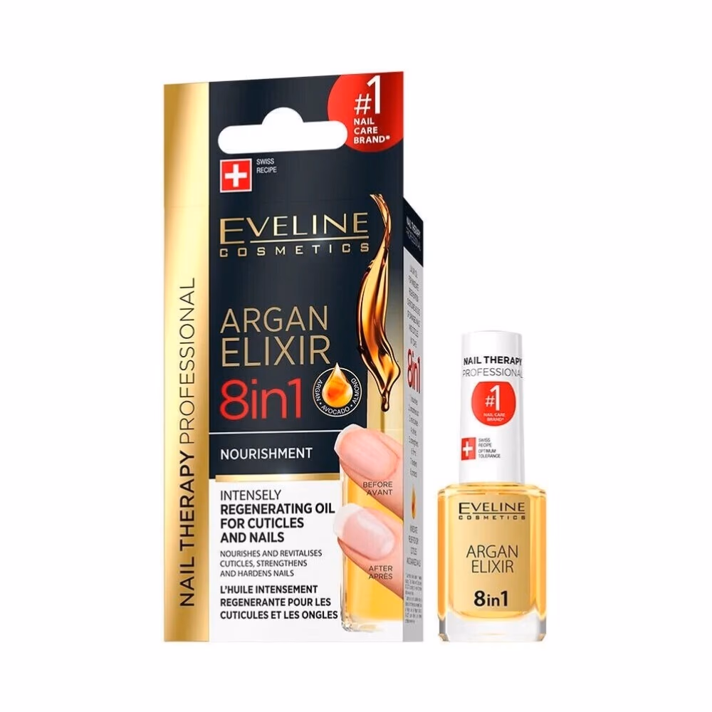 Eveline Argan Elixir 8in1 Nail Therapy Oil 12ml 1
