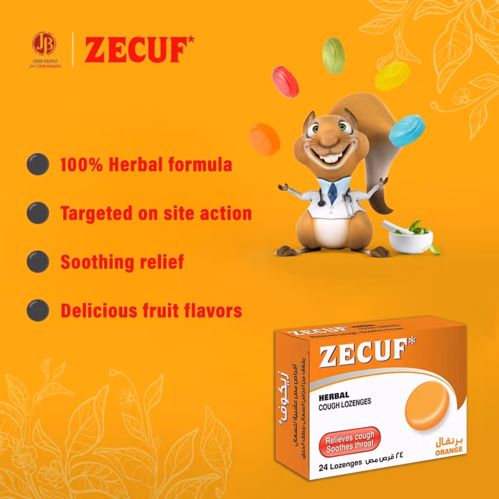 Zecuf Herbal Cough Orange Lozenges 24's 3