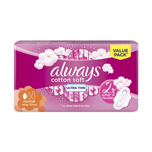 Always Cotton Soft - Ultra Thin Normal Pads with Wings - 20 Pads 1