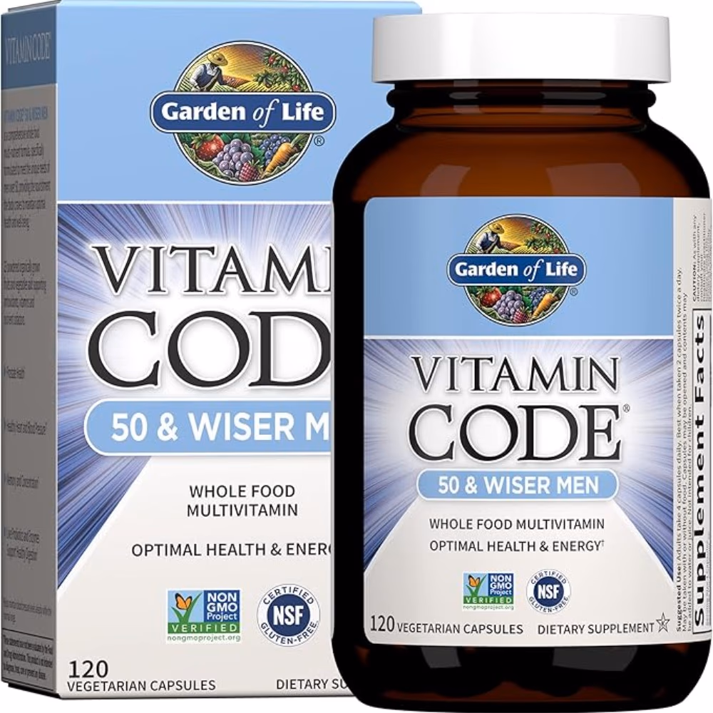 Garden of Life Vitamin Code 50 & Wiser Men 120 Vegetarian Capsules 1