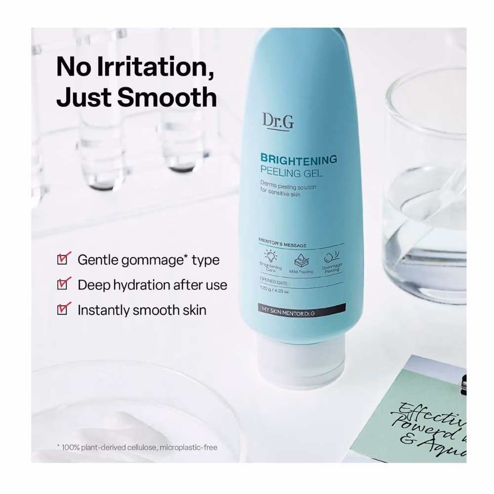 Dr.G Brightening Peeling Gel 120gm – Natural Cellulose Gommage Exfoliator with Vitamin C & Hyaluronic Acid | Mild Peeling for Sensitive Skin 3