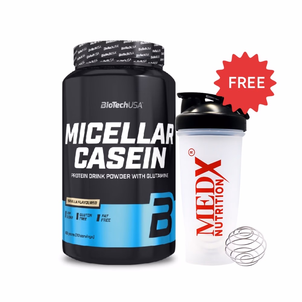 BioTechUSA Micellar Casein Vanilla 908g: Slow-Release Protein for Nighttime Muscle Recovery 1