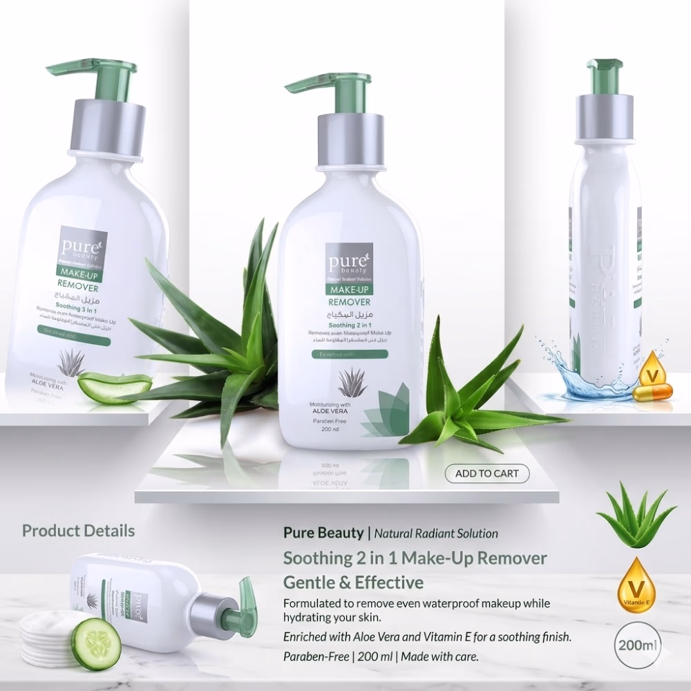 Pure Beauty Soothing 2 in 1 Make-Up Remover 200ml 2