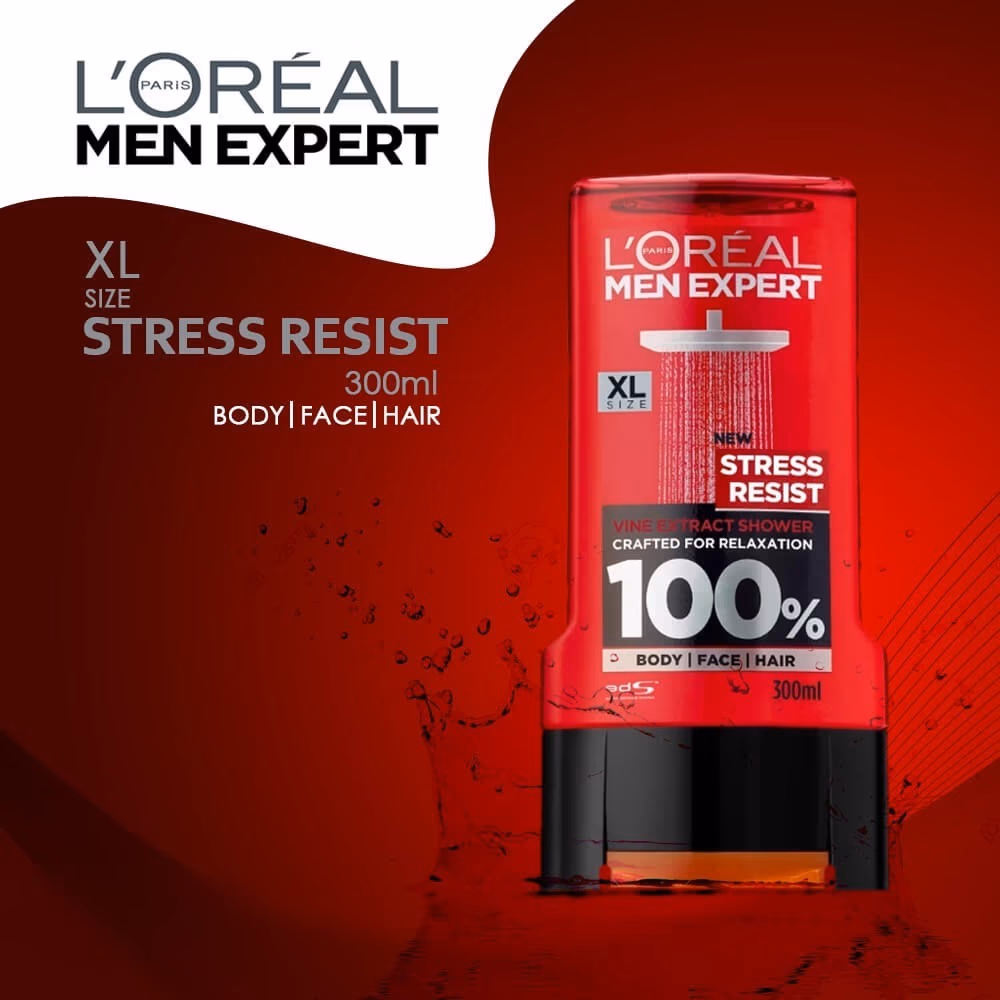 L'Oreal Men Shower Gel Stress Resist 300ml 3