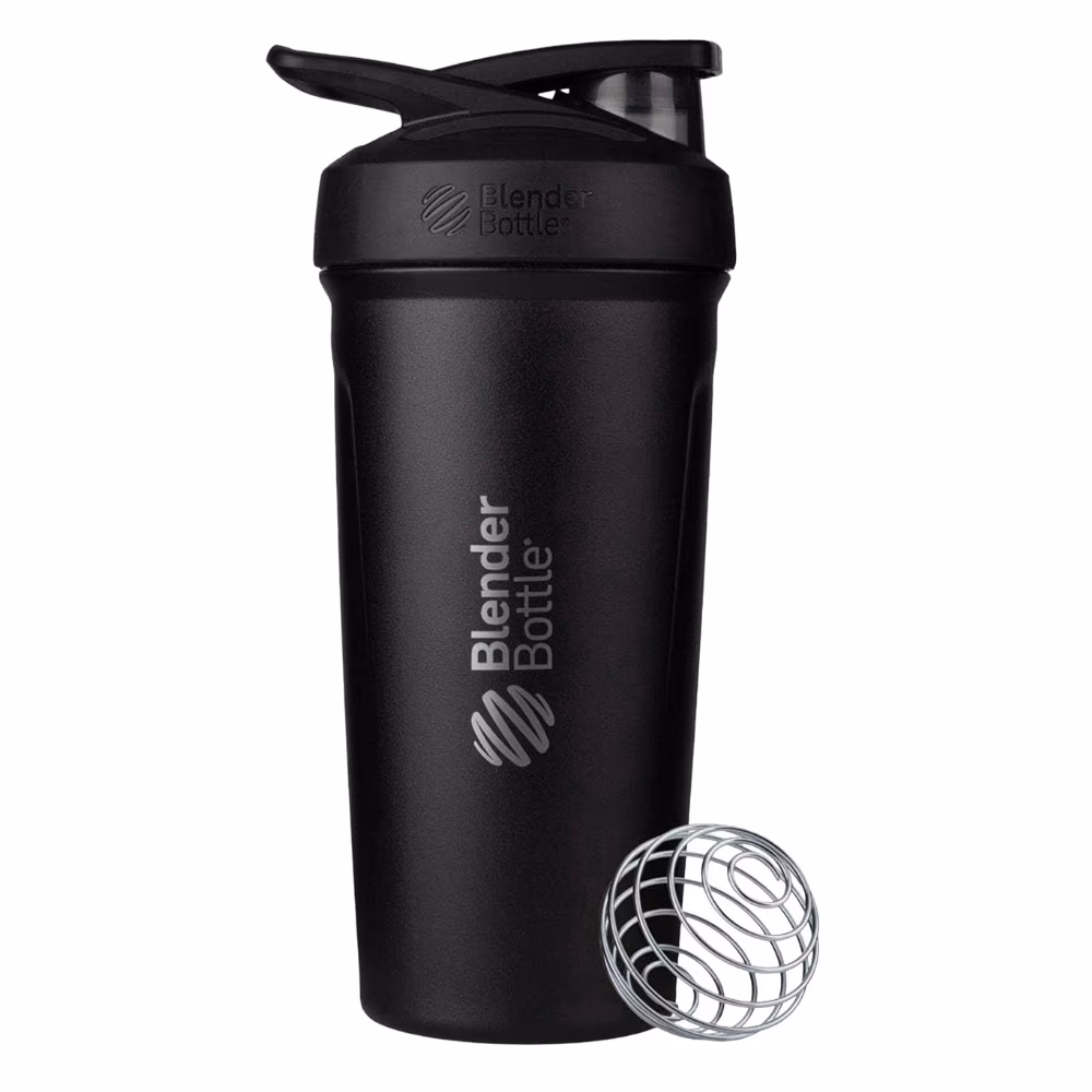 Optimum Nutrition Blender Bottle Stainless Steel Black 24Oz 1