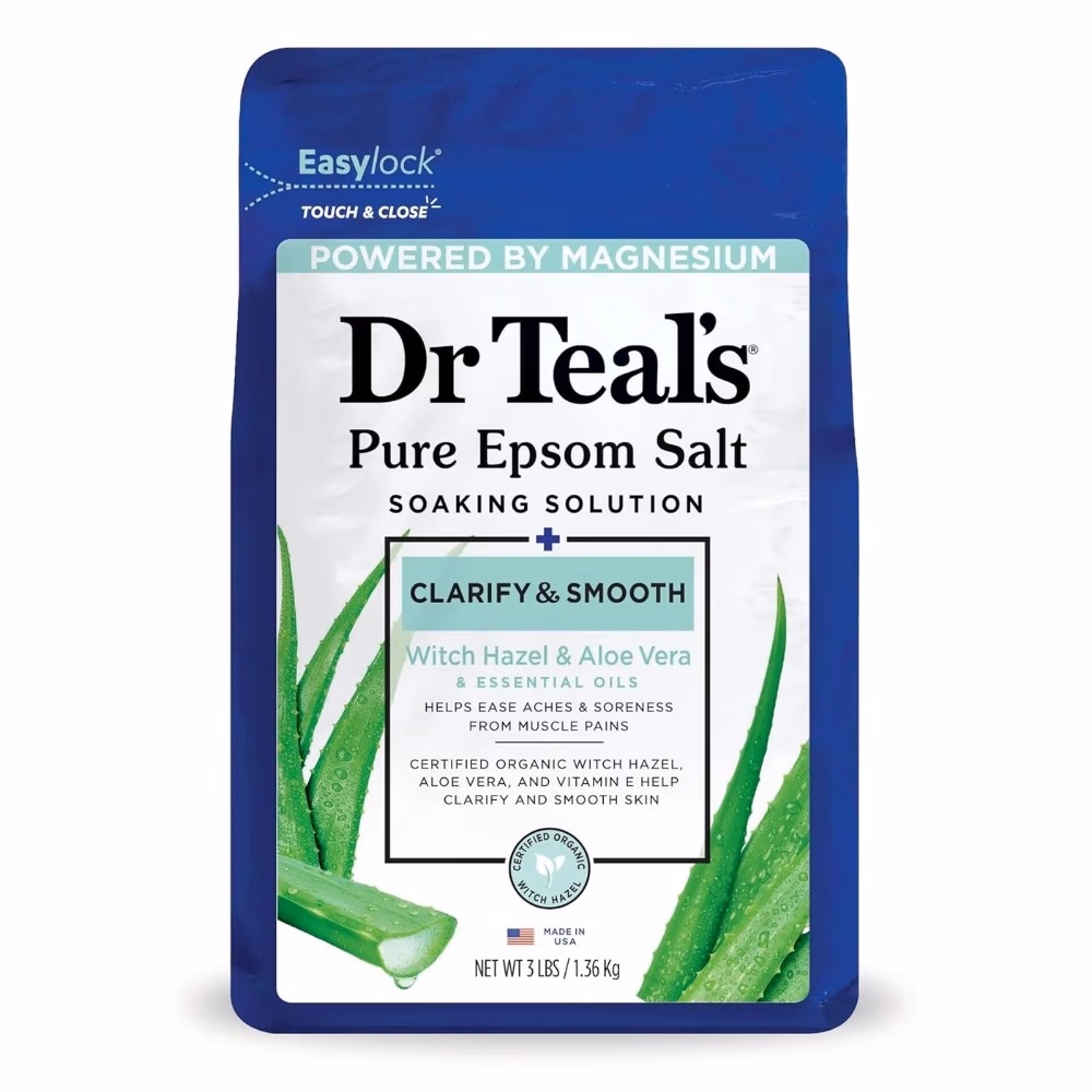 Dr Teal's Epsom Salt Soaking Solution with Witch Hazel & Aloe Vera, 1.36kg