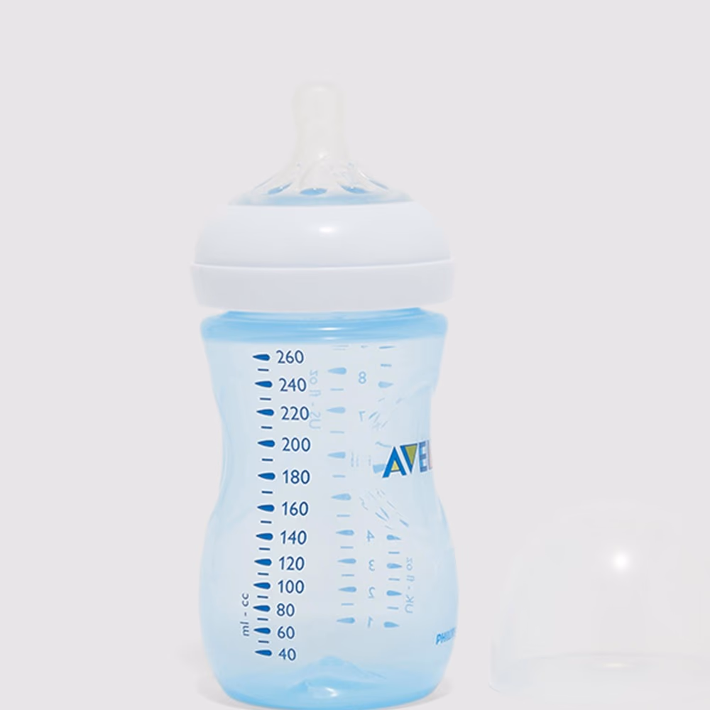 Philips Avent Natural Feeding Bottle 1m+ 260ml SCF 035,27 - Blue Color - Pack of 2 2