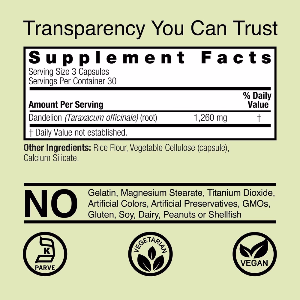 Natural Factors Dandelion Root 800mg 90s 2