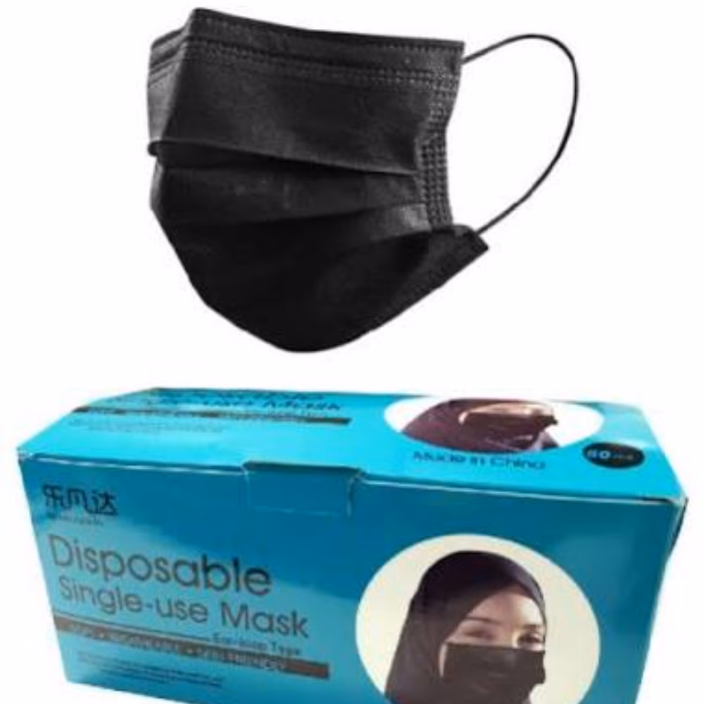 B&K Black Disposable 3 Layer Mask 50s 1