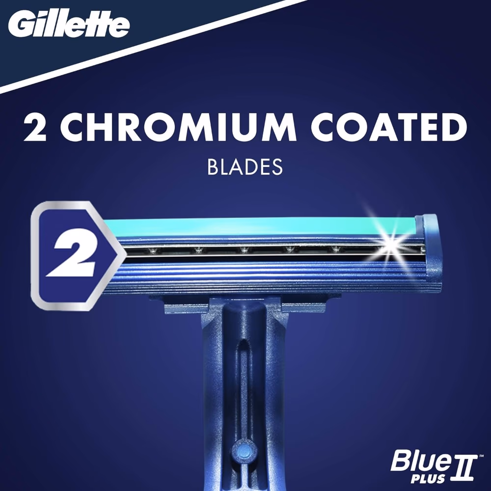 Gillette Blue II Plus Disposable Razors – 5 Pack 2